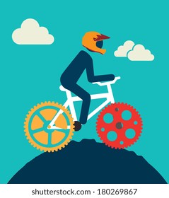 cycling design over blue background vector illustration  