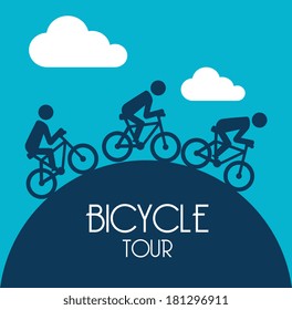 cycling  design over blue background vector illustration  