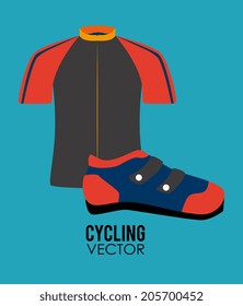 Cycling design over blue background, vector illustration