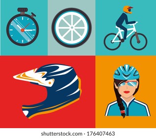 cycling  design over  colors background vector illustration  