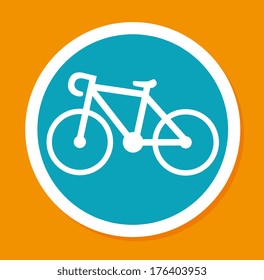 cycling  design over orange  background vector illustration  