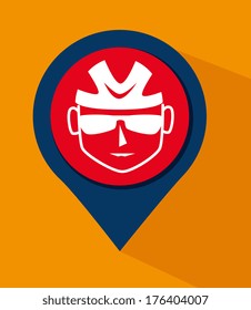 cycling  design over  orange background vector illustration  