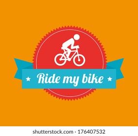 cycling  design over  orange background vector illustration  