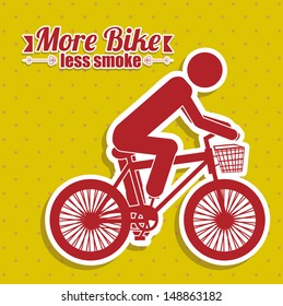 cycling design over yellow dotted background vector illustration 