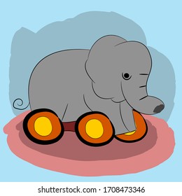 Cycling Elephant Of The Circus