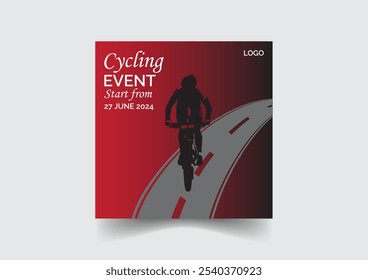 Cycling event social media post template design