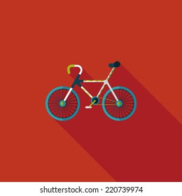 cycling flat icon with long shadow,eps10