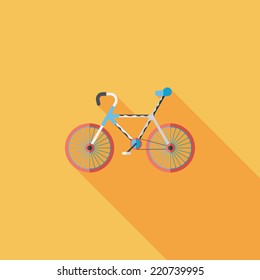 cycling flat icon with long shadow,eps10