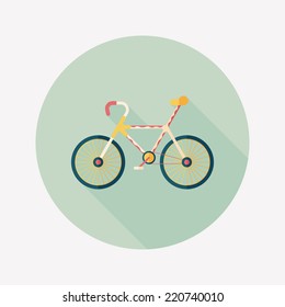 cycling flat icon with long shadow,eps10
