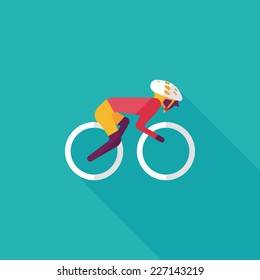 cycling flat icon with long shadow,eps10