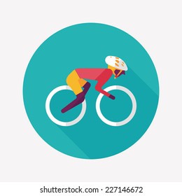 cycling flat icon with long shadow,eps10