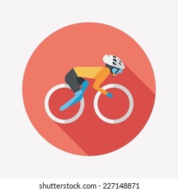 cycling flat icon with long shadow,eps10