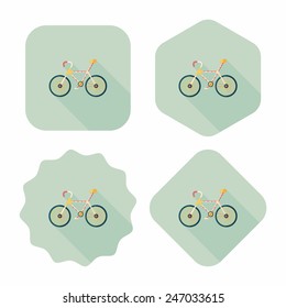 cycling flat icon with long shadow,eps10