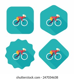 cycling flat icon with long shadow,eps10
