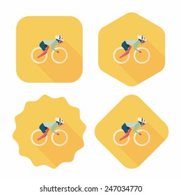 cycling flat icon with long shadow,eps10