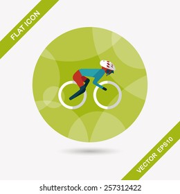 cycling flat icon with long shadow,eps10