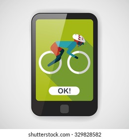 cycling flat icon with long shadow,eps10