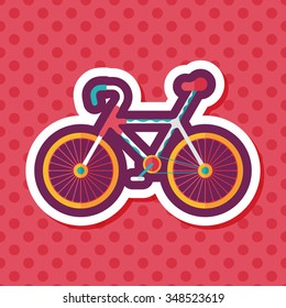 cycling flat icon with long shadow,eps10