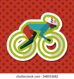 cycling flat icon with long shadow,eps10