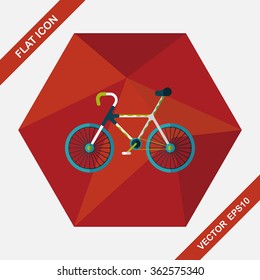 cycling flat icon with long shadow,eps10