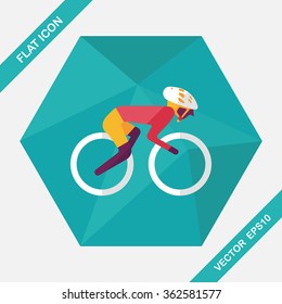 cycling flat icon with long shadow,eps10