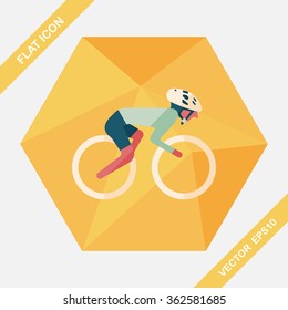 cycling flat icon with long shadow,eps10