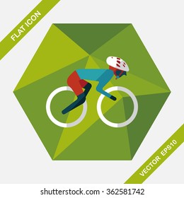 cycling flat icon with long shadow,eps10