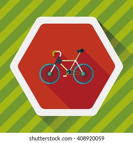cycling flat icon with long shadow,eps10