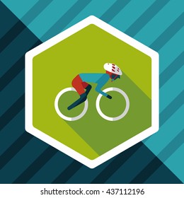 cycling flat icon with long shadow,eps10