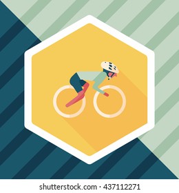 cycling flat icon with long shadow,eps10