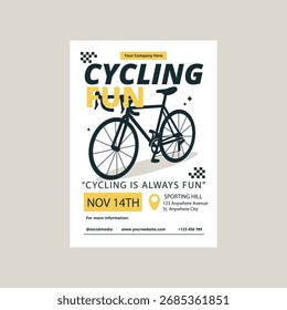 Diversão de ciclismo Flyer modelo de pôster design