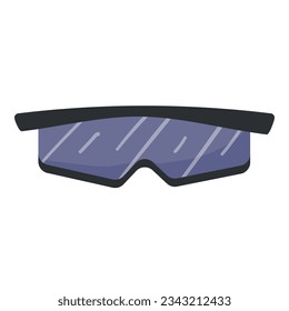 Vector de dibujos animados de iconos de gafas de ciclismo. Equipamiento deportivo. Ejercicio del ciclo