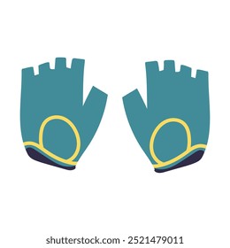 Cycling gloves in flat design. Biking sport clothing for hand protection. Vector illustration isolated.