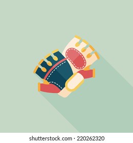 cycling gloves flat icon with long shadow,eps10