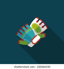 cycling gloves flat icon with long shadow,eps10
