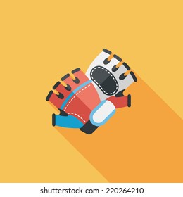 cycling gloves flat icon with long shadow,eps10
