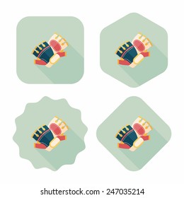 cycling gloves flat icon with long shadow,eps10