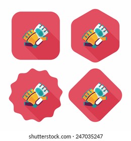 cycling gloves flat icon with long shadow,eps10