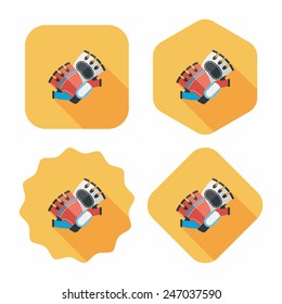 cycling gloves flat icon with long shadow,eps10
