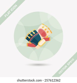 cycling gloves flat icon with long shadow,eps10