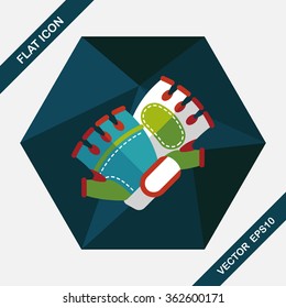 cycling gloves flat icon with long shadow,eps10