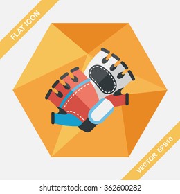 cycling gloves flat icon with long shadow,eps10