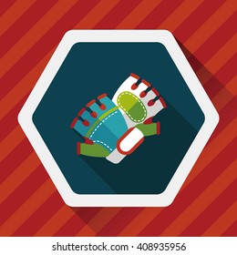 cycling gloves flat icon with long shadow,eps10