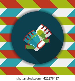 cycling gloves flat icon with long shadow,eps10