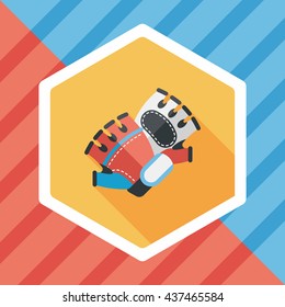 cycling gloves flat icon with long shadow,eps10