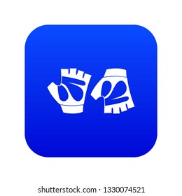 Cycling gloves icon digital blue for any design isolated on white vector illustration