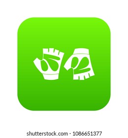 Cycling gloves icon digital green for any design isolated on white vector illustration