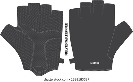 Guantes de ciclismo Mockup Vectores de ilustración 