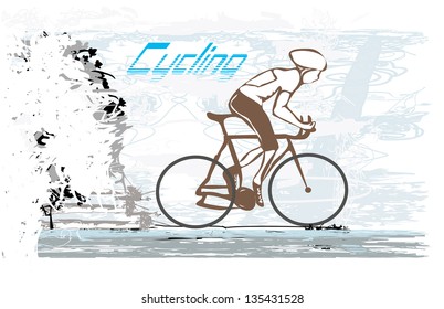 Cycling Grunge Poster