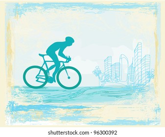 Cycling Grunge Poster